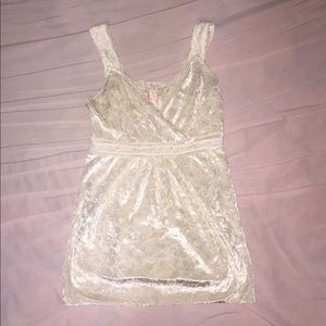 Cute Cream/White Colored Suede Tank Top Size XS/S